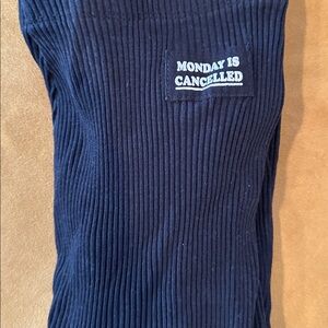 Manic Monday- Girls Sz 10- Monday Is Cancelled  Black Ribbed Leggings by Zara✌🏻